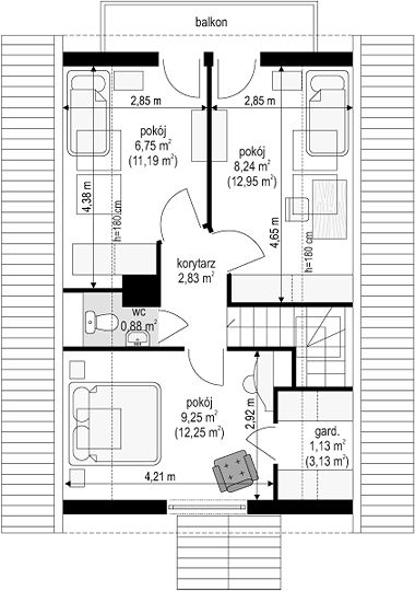 План 2 этажа дома FFC-2675-68 План 2 этажа дома FFC-2675-68