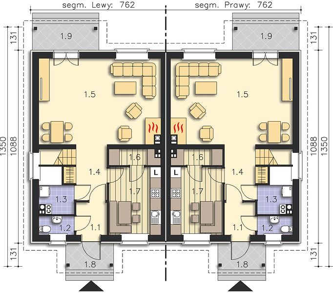 План 1 этажа дома AKC-8876-98 План 1 этажа дома AKC-8876-98