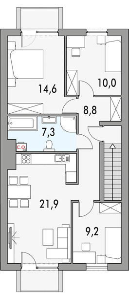 План 2 этажа дома IKC-1419-92 План 2 этажа дома IKC-1419-92