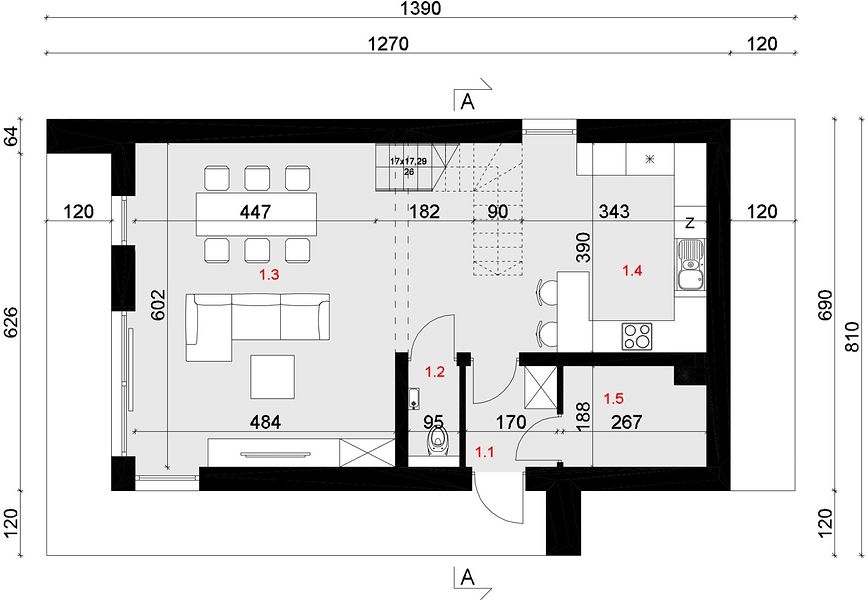 План 1 этажа дома CEH-3684-15 План 1 этажа дома CEH-3684-15