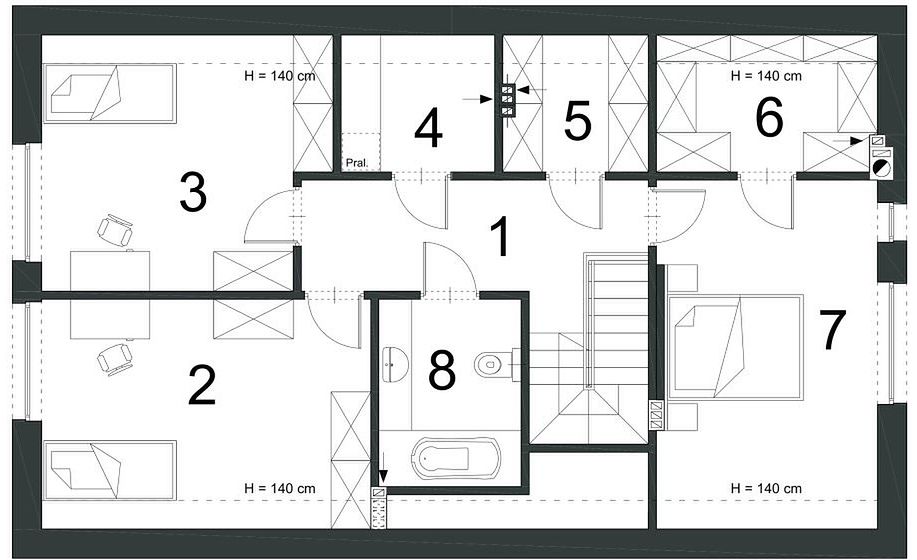 План 2 этажа дома BHA-9679-43 План 2 этажа дома BHA-9679-43